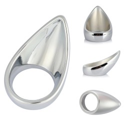 chrome plated teardrop cock ring