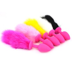 bunny tail silicone butt plug pet play tail