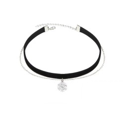 n337 silver snow pendant collar