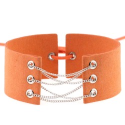 coral fleece binding collar silver