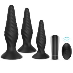 cream vibration butt plug kit